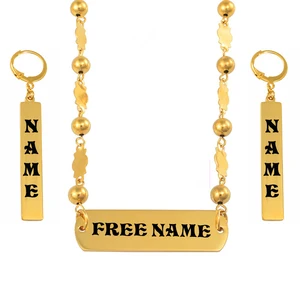 Anniyo настроить имя ожерелье из бисера серьги в наборе из маршалльских Полинезия ювелирные изделия Микронезия Гавайская Гуам подарок #067421