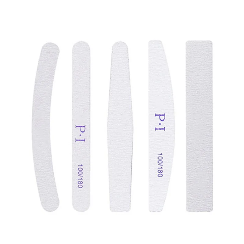 5 шт./лот пилка для ногтей губка с фиолетовым сердечником 100/180 зернистость