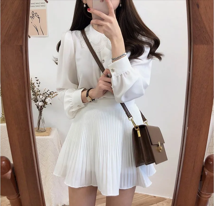 

Summer White Peated Skirt Women Clothes Jupe Femme Plisada Faldas Mujer Moda 2021 Black Sexy Skirts Mini Spodnica