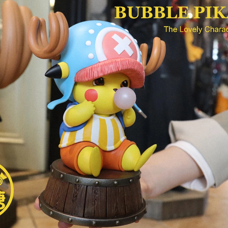 

Action Figure Model Toy Pokemon Pikachu COS Blowing Bubbles To Wine Barrel Creative Doll Boxed Holiday Gifts for Children