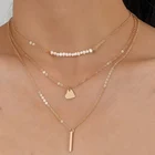 YWZIXLN 2021 трендовые Многослойные ювелирные изделия с бусинами в форме сердца яркого цвета необычное женское модное ожерелье оптовая продажа N0258