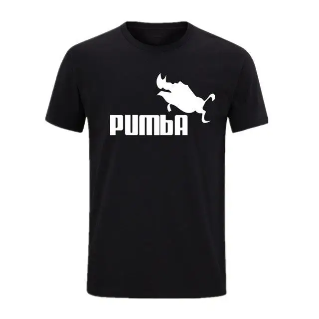 Новинка,, новинка, футболка, бренд PUMBA, принт, мужская, Swag, футболка, высокое качество, хлопок, 23, хип-хоп стиль, Vogue, короткий рукав, футболка для мужчин - Цвет: Черный