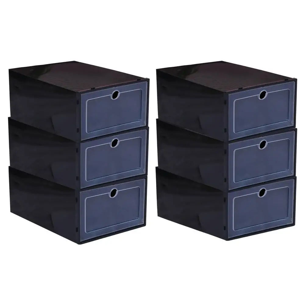 

6 Pack Shoe Storage Boxes Clear Plastic Stackable Shoe Organizer Bins Sneaker Shoe Holder Containers Shoe Organizer For Close