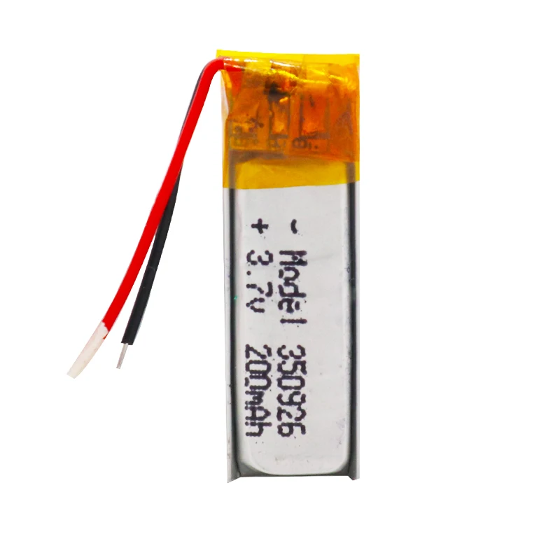 2PCS RECHARGEABLE 3.7V 200MAH LI-ION BATTERY 350926 Li-polymer Batteries FOR MP3 MP4 MP5 BLUETOOTH HEADSET GPS | Электроника