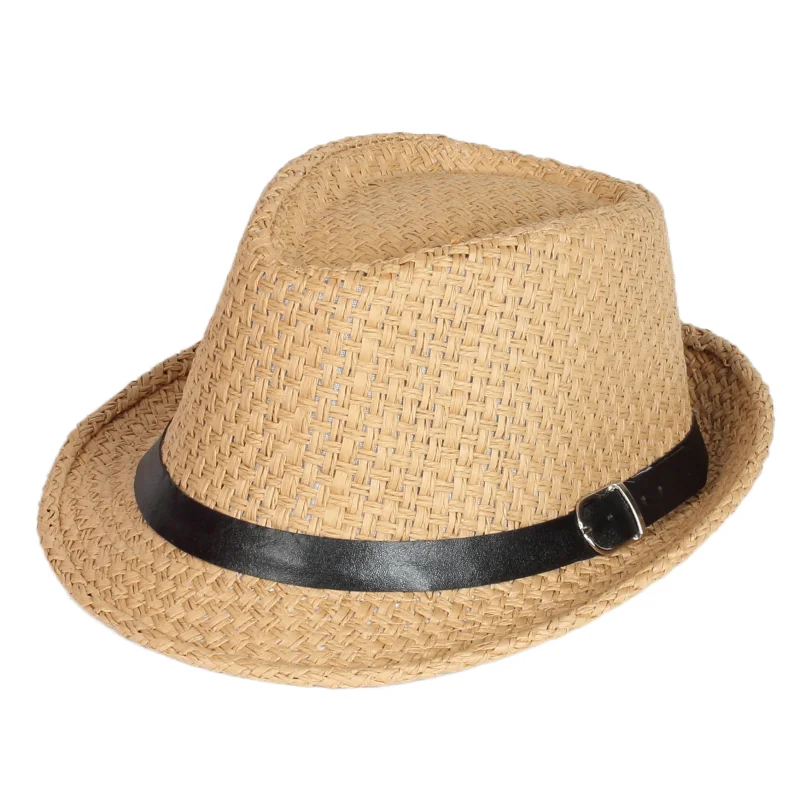 

Wholesale Fashion Lady Fedora Trilby Gangster Cap Straw Panama Hat Men Women Summer Beach Paper Jazz Hats