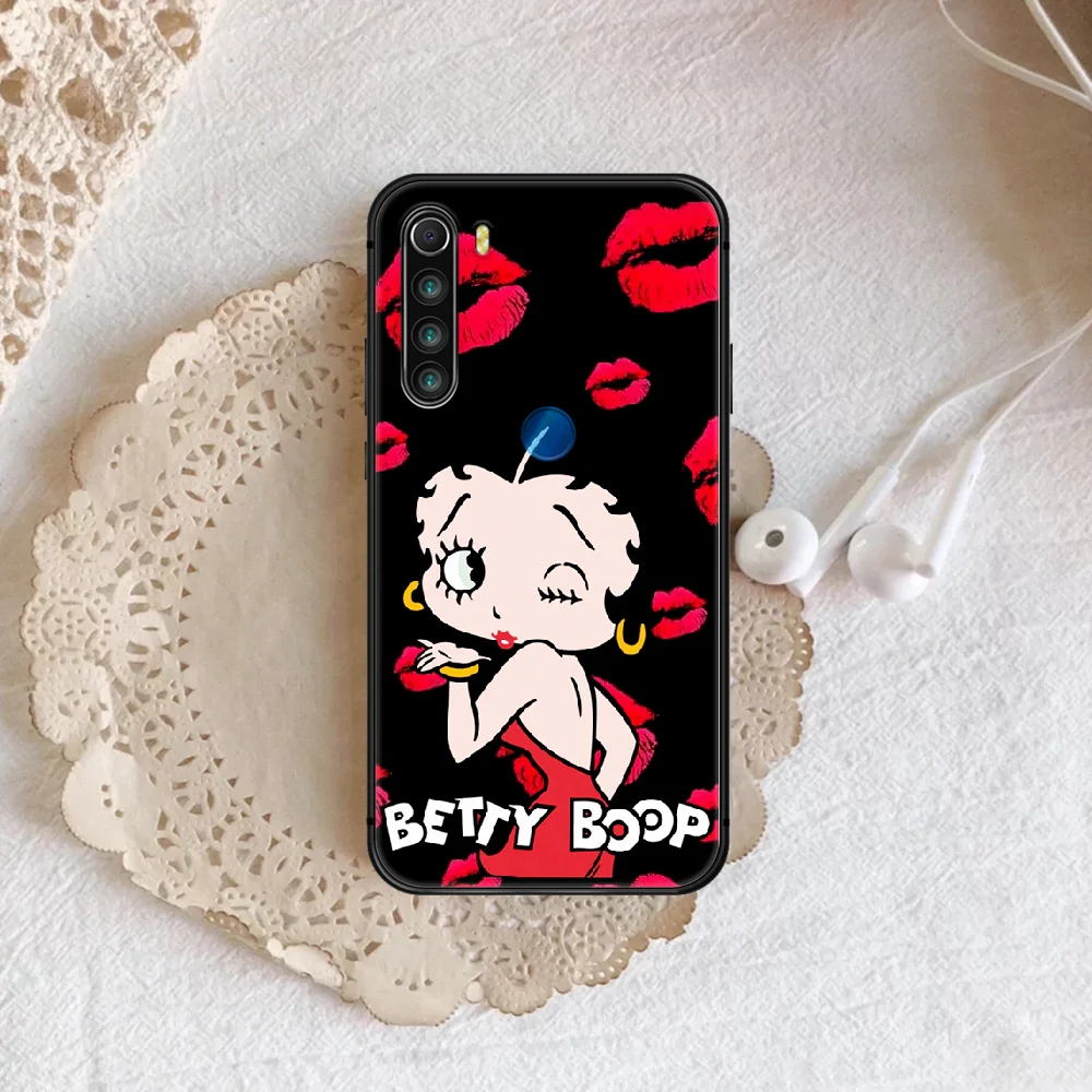 

lovely betty boop Phone Case For XIAOMI Redmi Note 5 7 8 T 9 6A 7A 8A 9S K 20 30 Pro black Cell Silicone Hoesjes Fashion Coque