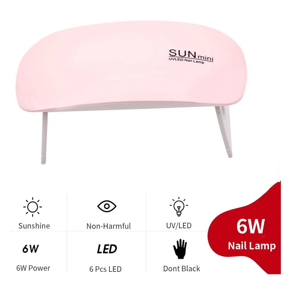 Гибридная лампа для маникюра SUNmini ультрафиолетовая/LED сушки гель лака с проводом