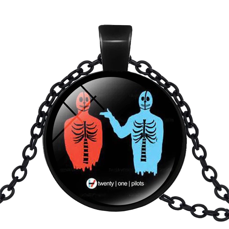 Новинка Ретро Twenty One Pilots ожерелье s логотип музыкальной группы Время драгоценные камни кулон Модные рок