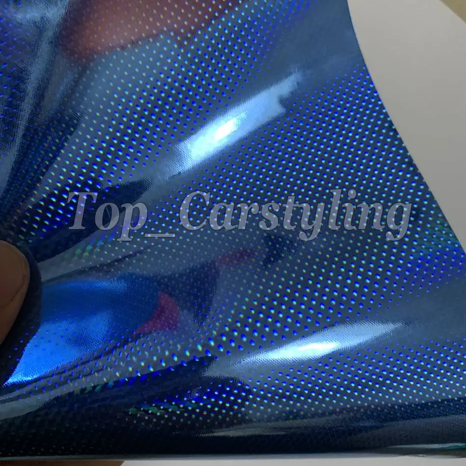 Синяя Нео Хромовая голографическая Виниловая пленка для отделки автомобиля