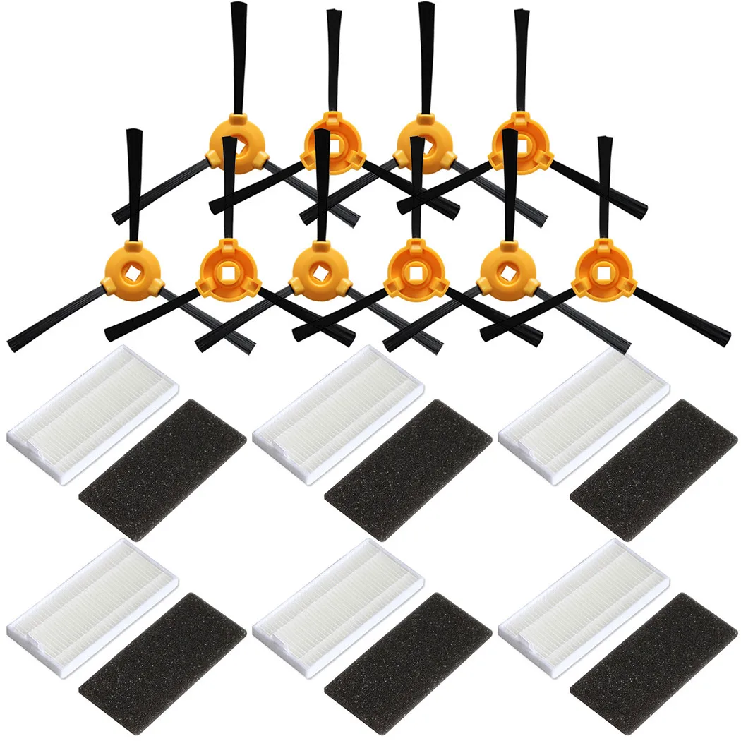 

10X Side Brushes +6X Filters For Conga 1190 Vacuum Cleaner Parts Accessories Sweeper Robot Cleaning Accessories