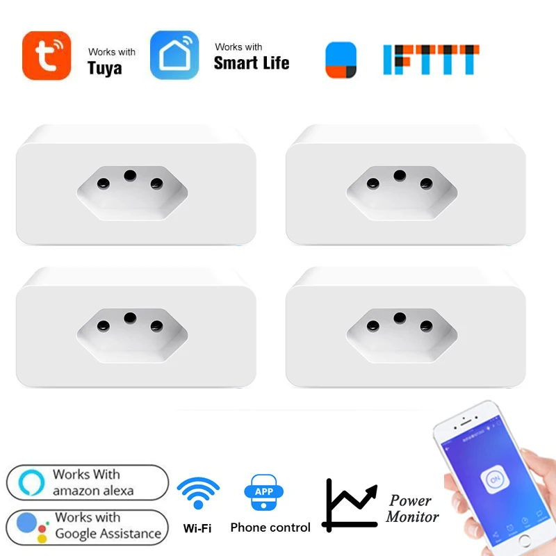

Умная розетка с Wi-Fi и голосовым управлением, 10 А