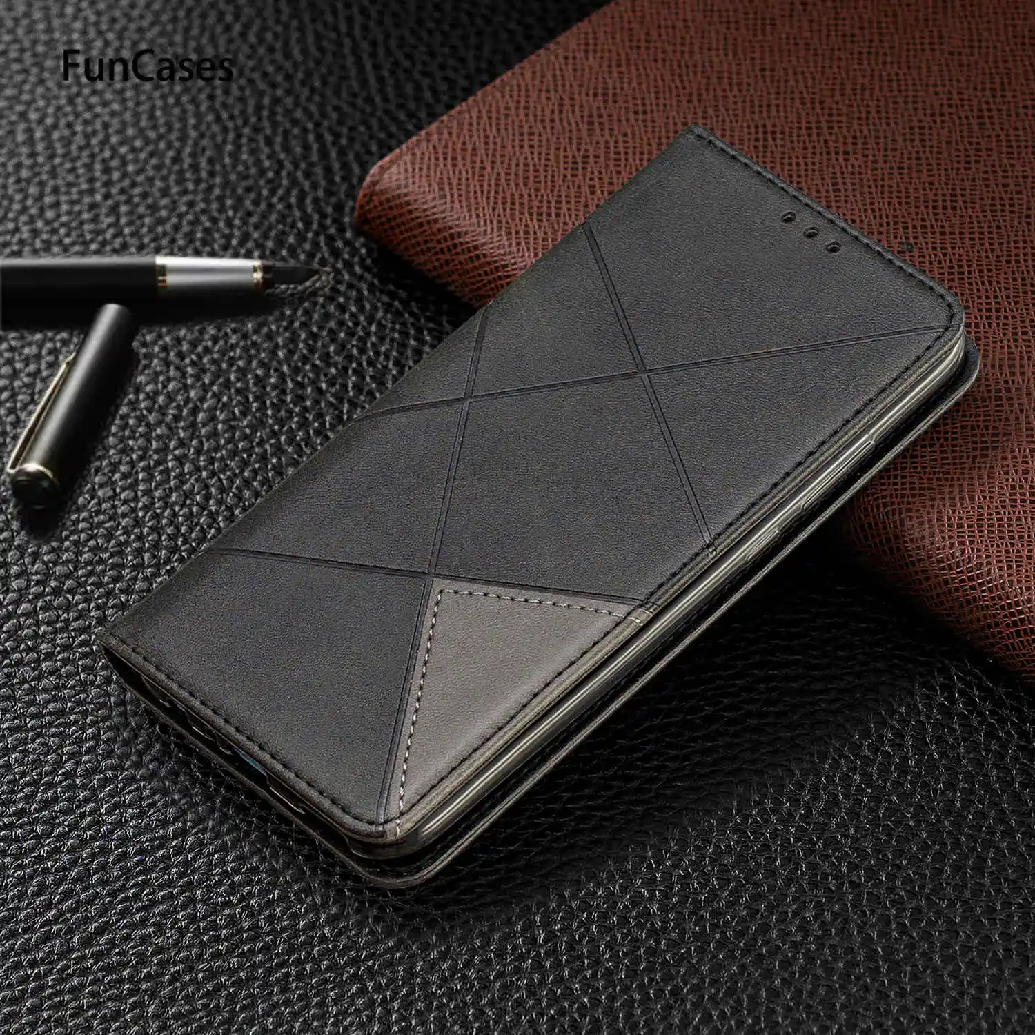 Чехлы для телефонов P Smart Plus 2019 сочетающиеся цвета из искусственной кожи чехол