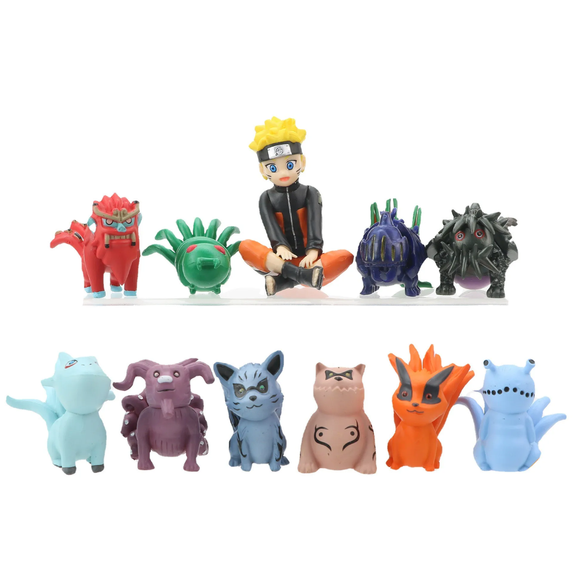 

11Pcs/Set Naruto tail beast ornaments Toys Q Version Uzumaki Naruto ​Action Figure Anime Model PVC Statue Collectible Toy