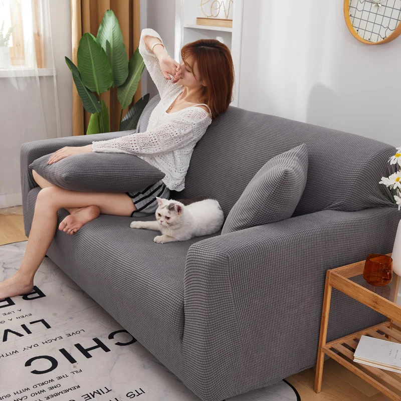 

Velvet Plush L Shaped Sofa Covers For Living Room Elastic Furniture Couch Slipcover Chaise Longue Corner Sofa Cover set Stretch