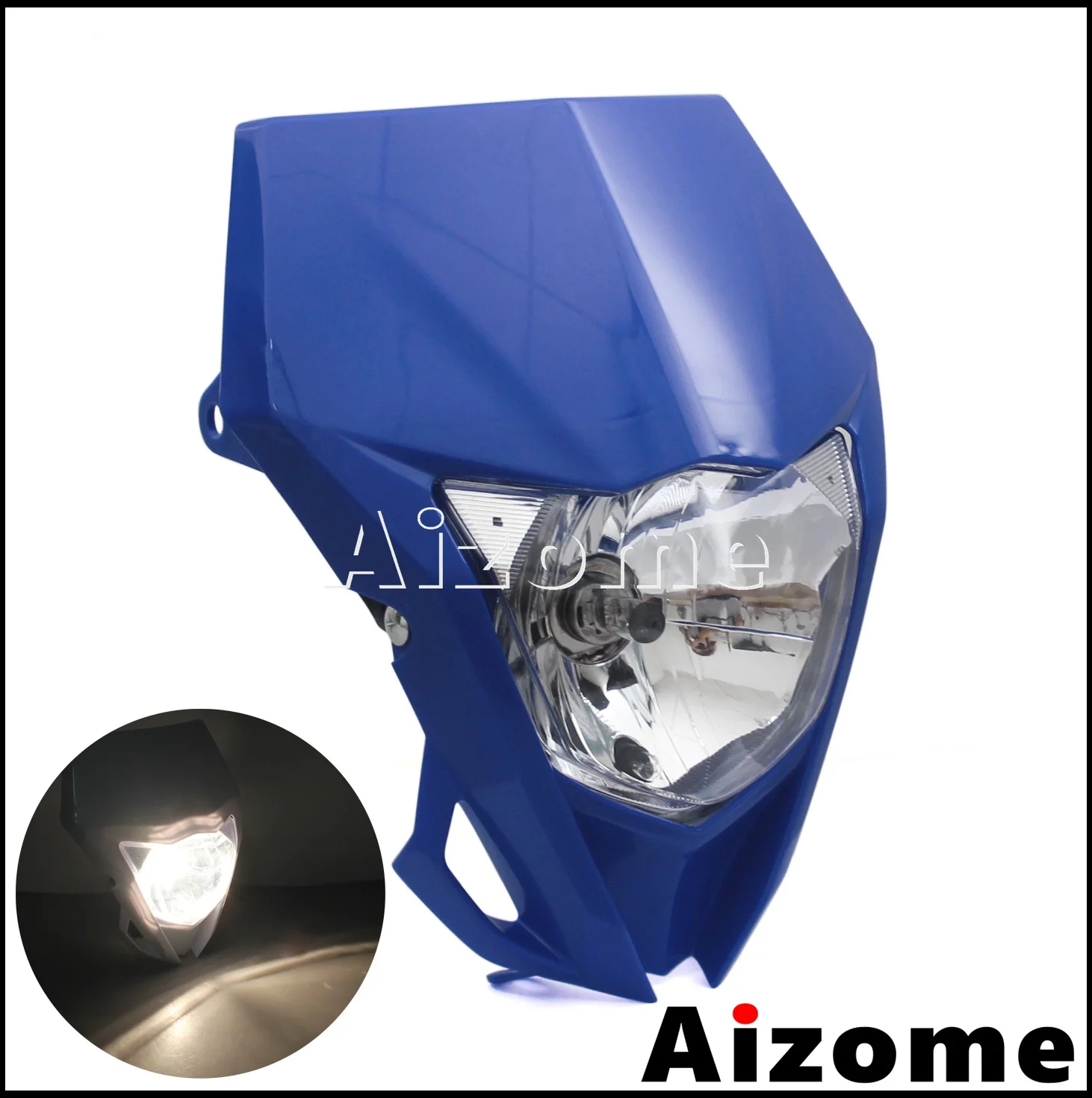 Фара светодиодная WR для мотоцикла белая синяя двойная Honda Suzuki Kawasaki Yamaha 250 450 CRF 125 85