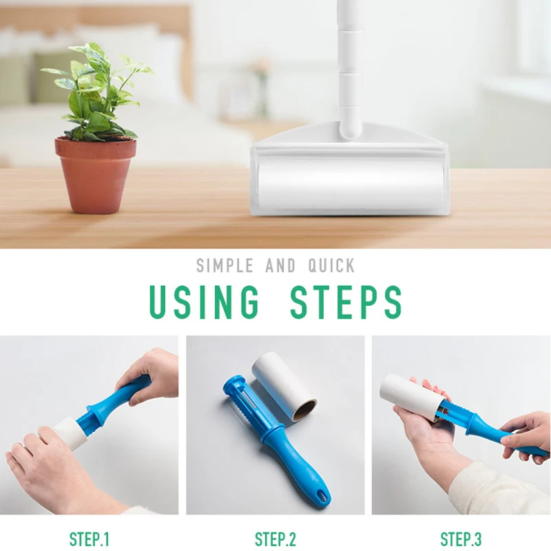 Экономичный липкий ролик быстро удаляет волосы животных пыли для одежды и мебели
