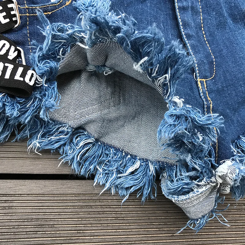 

Summer ultra shorts women oversized streetwear hole hot shorts femme button booty shorts ladies webbing patchwork denim hotpants