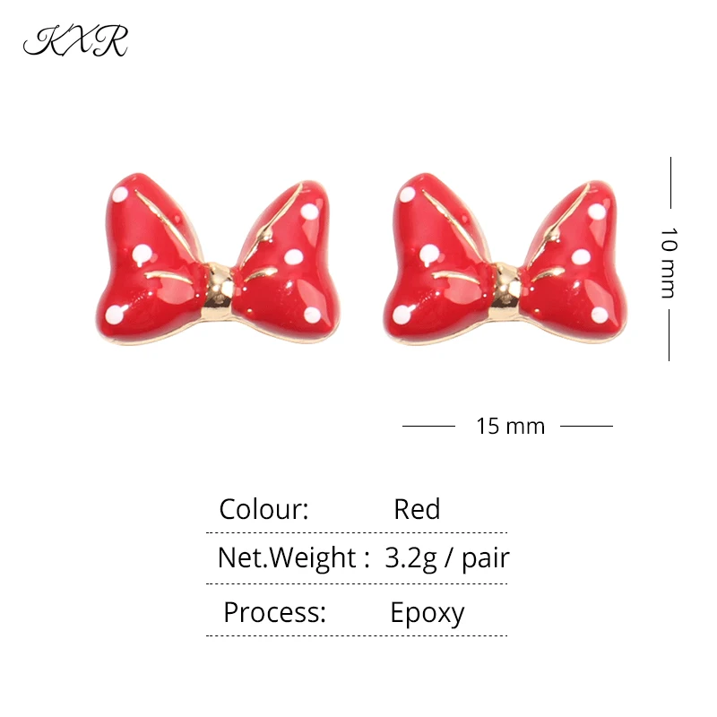 

KXR Earring Female Mikey Bow Stud Earring 2021 New Fashion Korean Edition Students Lovely Sweet Earrings Fresh Japanese System