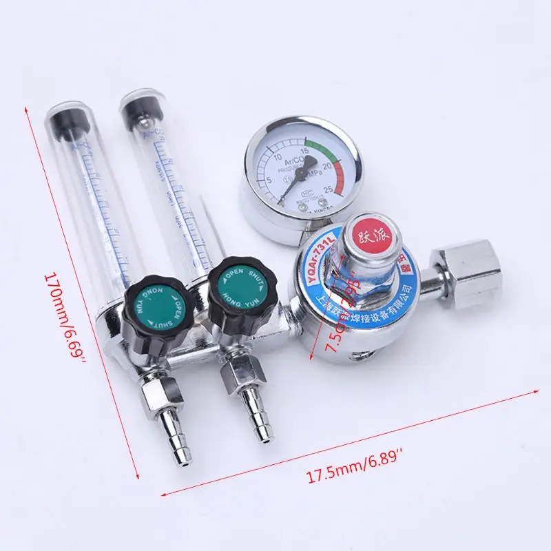 AR/CO2 Regulator Welding Weld Dual Backpurge 25 MPa Mig Flow Meter Gas Argon Pressure Reducer | Инструменты