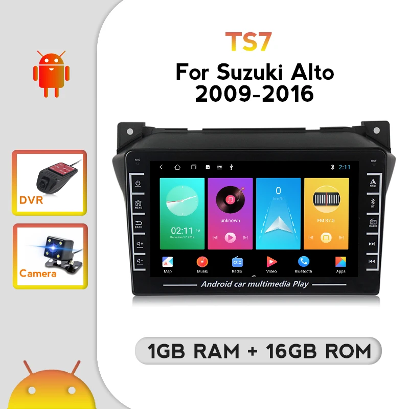 

YELLOBERRY Car multimedia player Android version car radio for Suzuki Alto 2009-2016 autoGPS navigation touch screen and button