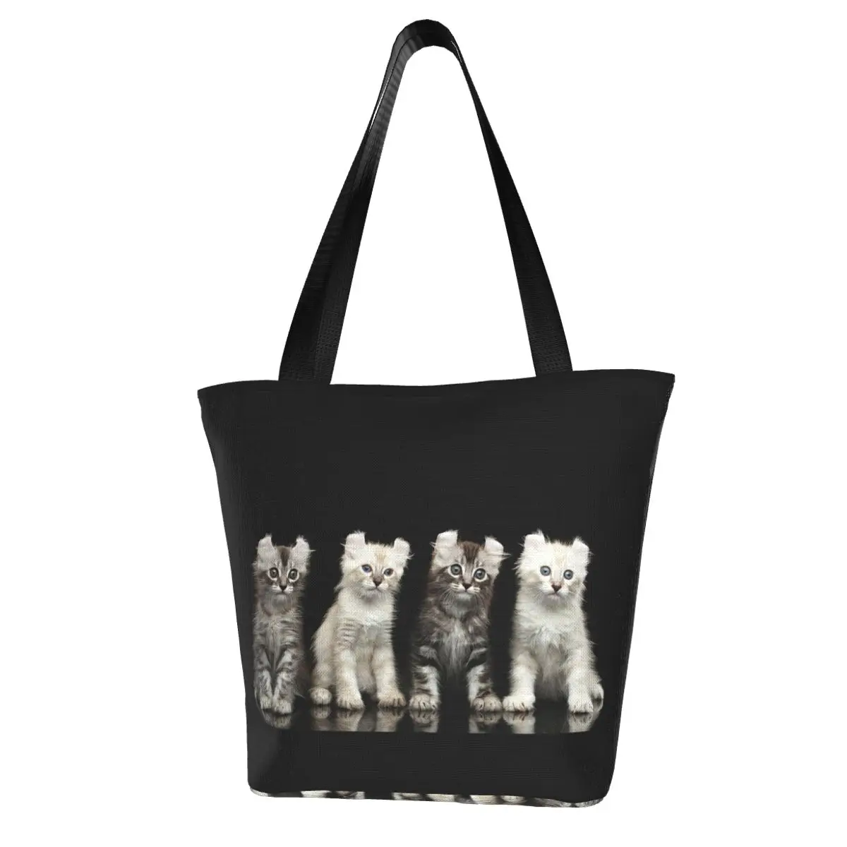 

Уличная женская сумка из полиэстера с кошкой, женская сумка для покупок, сумка через плечо, Холщовая Сумка, подарочная сумка