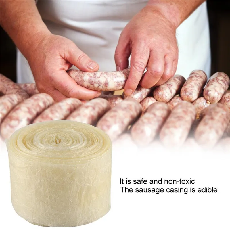 

30/50mm Dry Collagen Sausage Casing Tube Meat Sausages Casing For Sausage Maker Ham Tools Sausage Hot Dog Filling Tools