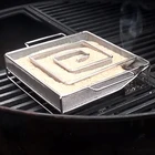 Аксессуары для барбекю-гриля, стальной генератор холодного дыма, круглый гриль, коптильная коробка, 8,07 дюйма, яблоко, маленькие деревянные чипсы, коптилка, бекон, мясо, рыба