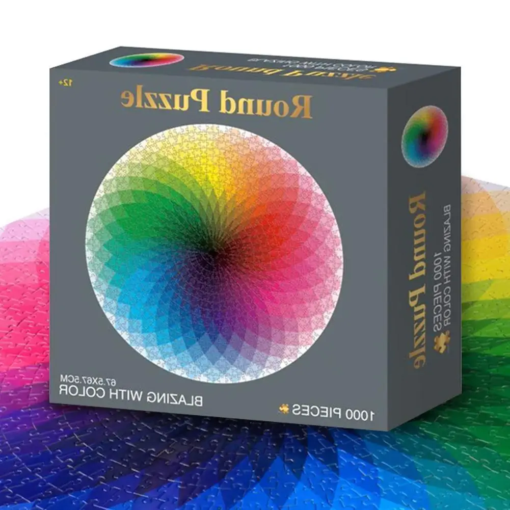 1000 шт. разноцветные радуги пазлы круглая Геометрическая печатная бумага