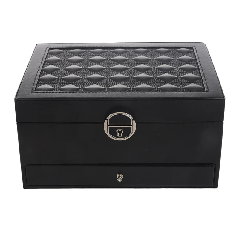 

Fashion Design Leather Jewelry Box Jewelry Case Jewelry Package Storage Large Space Jewelry Ring Necklace Bracelet Hot Selling