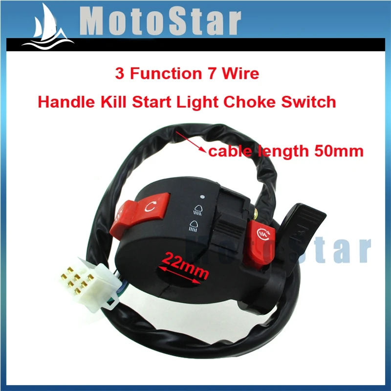 3 Функция 7 провода ручка Kill Start светильник дроссель коммутатор для 50cc 70cc 90cc 110cc 125cc