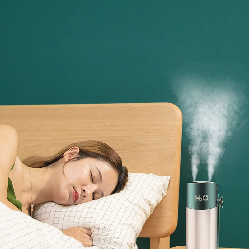 

450Ml Double Spray Humidifier Cool Mist Humidifier Portable Wireless Air Humidifier,for Bedroom Room Humidifier