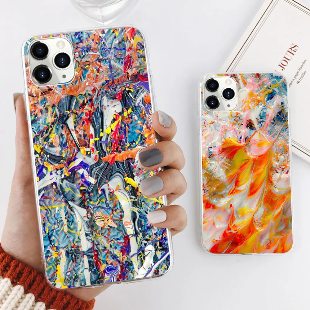 KISSCASE Silicone TPU Case For iPhone XR XS Max 7 8 6 6S Plus 5 5S SE Abstract Painting Phone Cover 11 Pro Shell | Мобильные