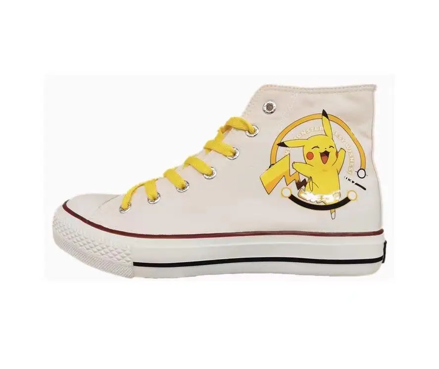 

New 2021SS Pokemon Pikachu 3D Print Streetwear Canvas Shoes For Men/Women Casual Sneakers Kpop Harajuku Personal Unique Shoes
