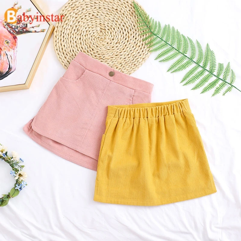 Вельветовые юбки пачки с высокой талией для девочек Детский костюм детская