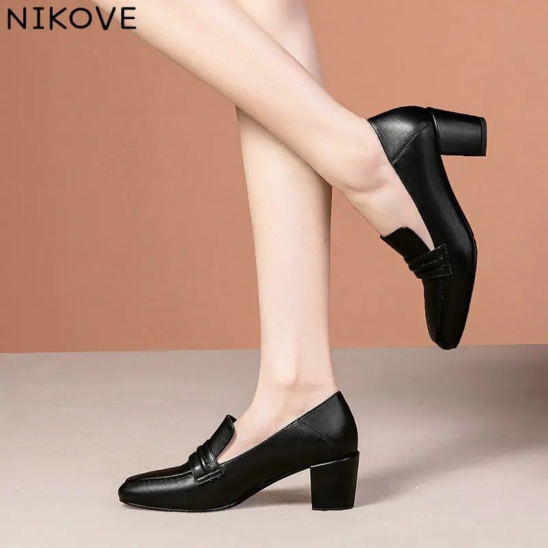 

Женские туфли-лодочки из кожи и ПУ на платформе, размеры 34-39