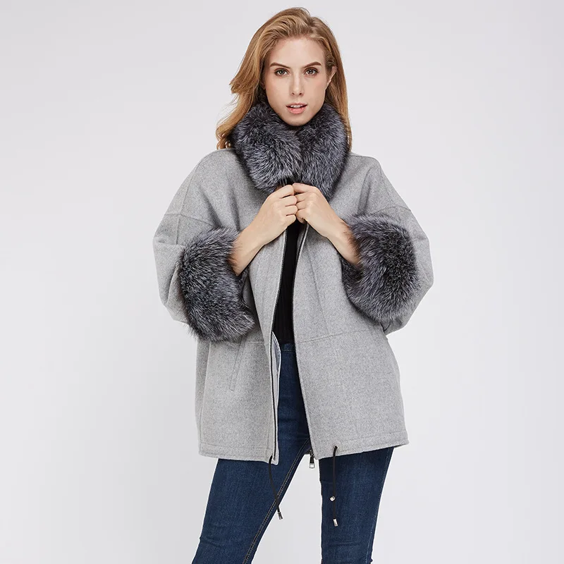 Зимняя женская одежда пальто кожаная куртка из натурального Лисьего меха с