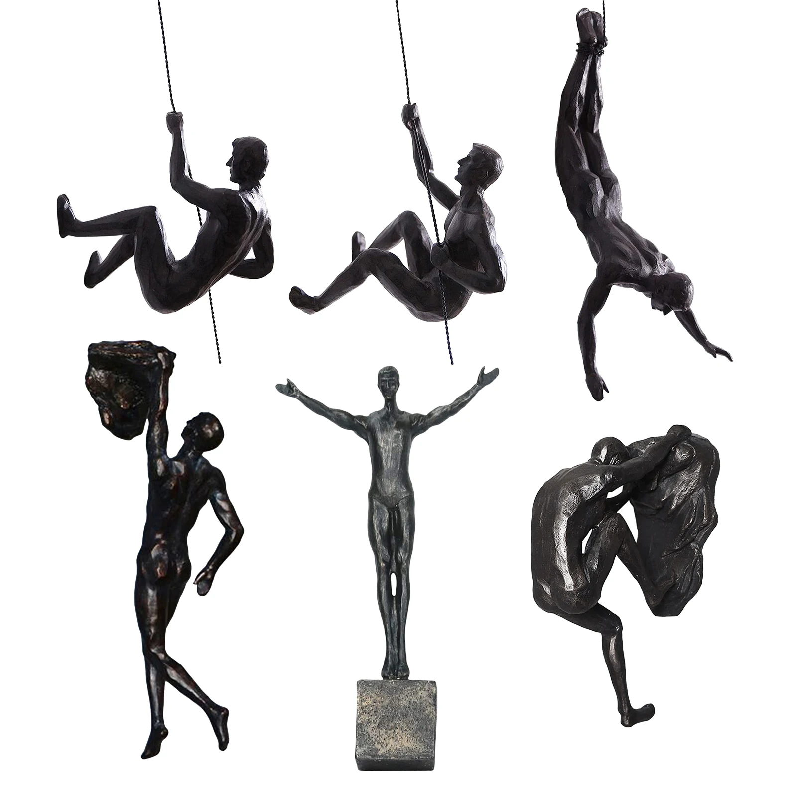 

Retro Rock Climbing Men Sculpture Wall Hanging Decoration Statue Craft