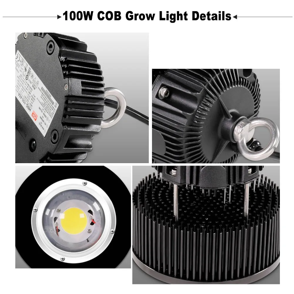 Полный спектр COB 50W 100 W объектив Светодиодные панели светать Сад гидропоники огни завод лампы для комнатных растений Двойно