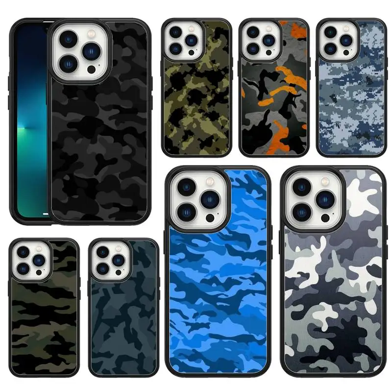 

Camouflage Camo Military Army Phone Case For iphone 12 11 x xs xr 8 7 6 5 se plus promax PC&TPU soft Cover Fundas