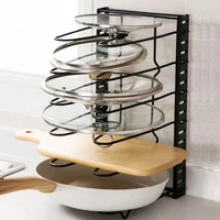 pot rack organizer 8 tiers pots and pans organizer adjustable pot lid holders with 3 diy methods for kitchen counter and cabinet