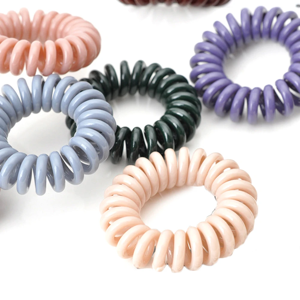 

Telephone Wire Elastic Hair Bands Hair Ties Rope Rings Donut Ponytail Gum Spiral Scrunchies Hair Accessories Hairbands Scrunchy