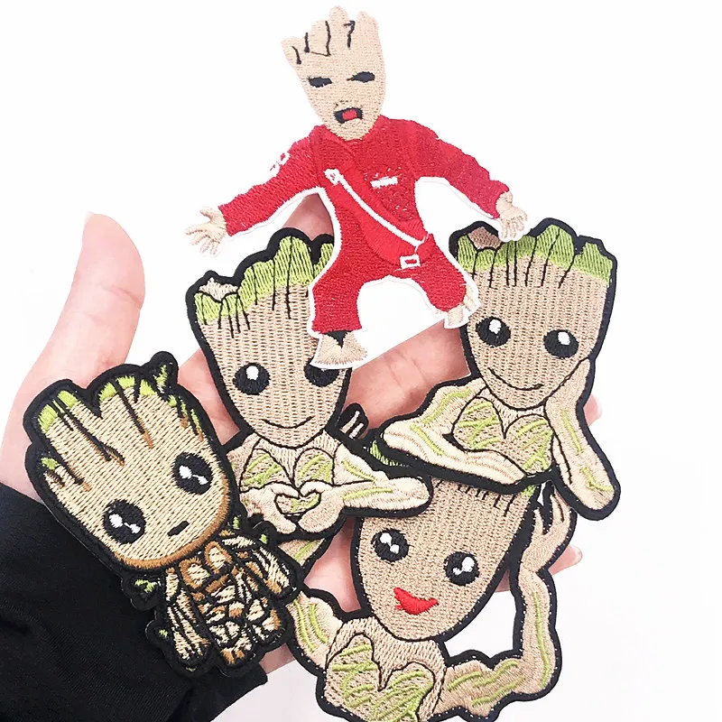 1 шт. милый мультфильм Marvel Hero Groot значок аппликация Мстители персонаж патч железо