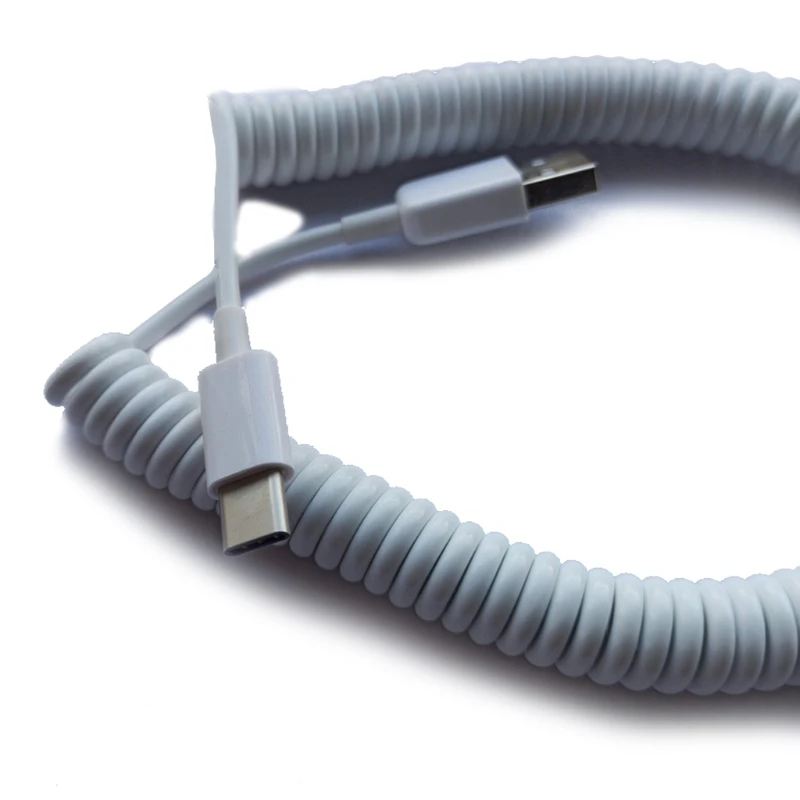 

Type C Coiled Cable Wire Mechanical Keyboard GH60 USB Cable Type-C to USB Cable P9YA