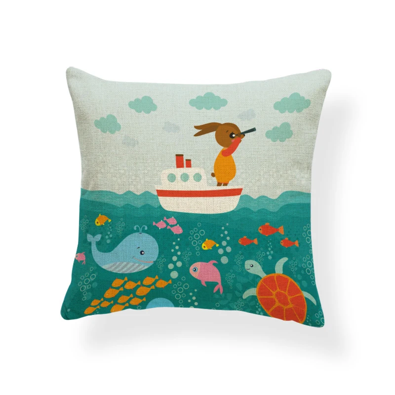 Милая забавная наволочка Зеленая Черепаха компас КИТ мультяшная украшение для