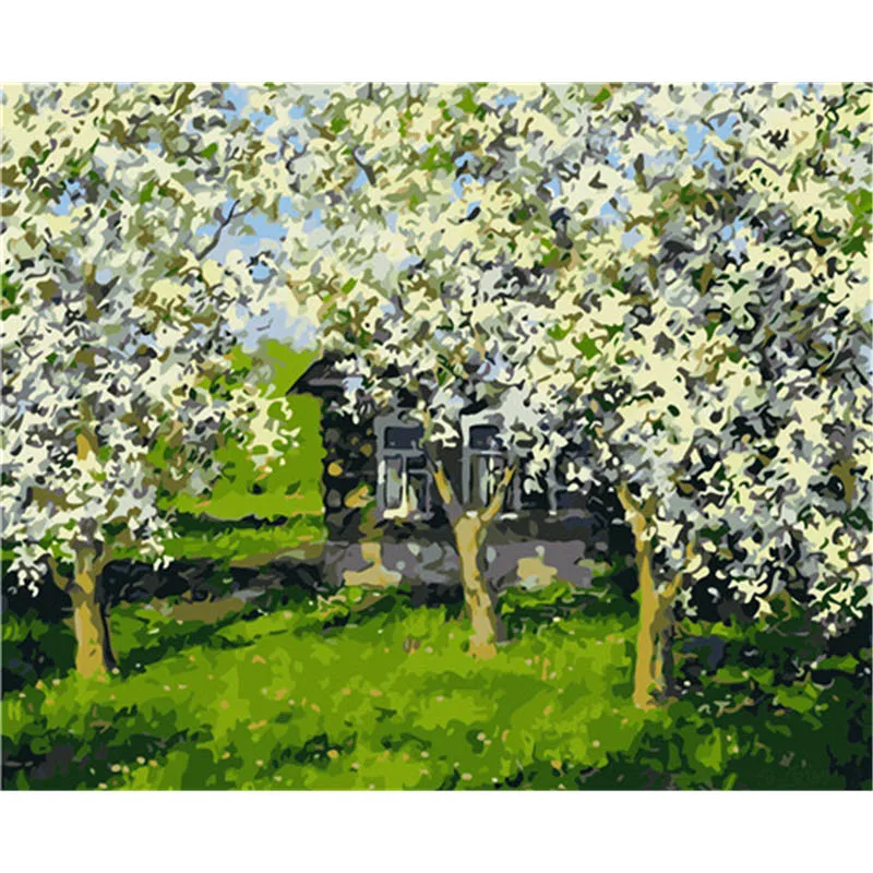 Картина BAISITE своими руками по номерам ручная роспись на холсте деревня