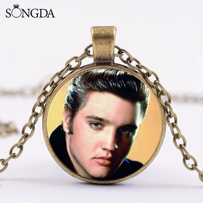 SONGDA модное ностальгическое ожерелье Superstar Rock'n'roll певец кулон со стеклянной
