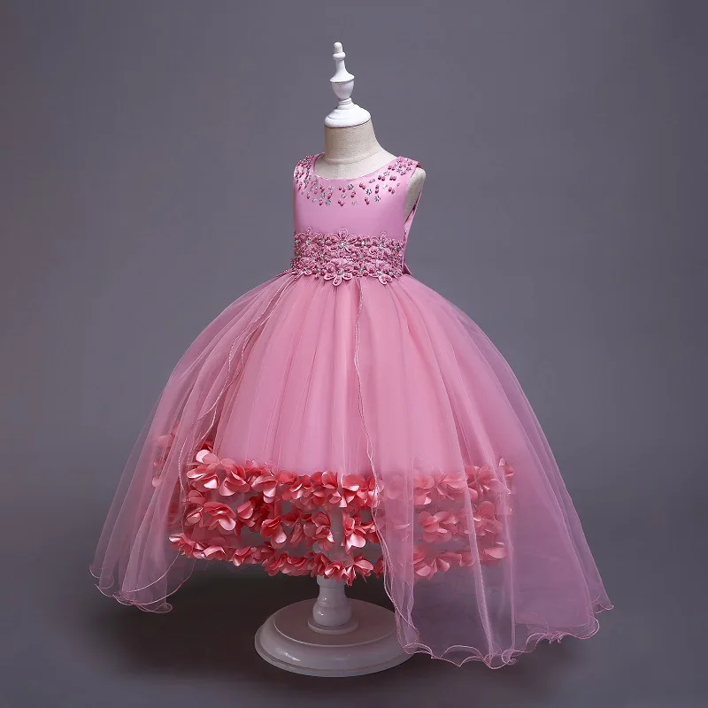 Kids Dresses for Girls Girls Gown Tutu Dress Flower Girl Wedding Party Princess Dress Kids T-stage Show Baptism Girls Dress