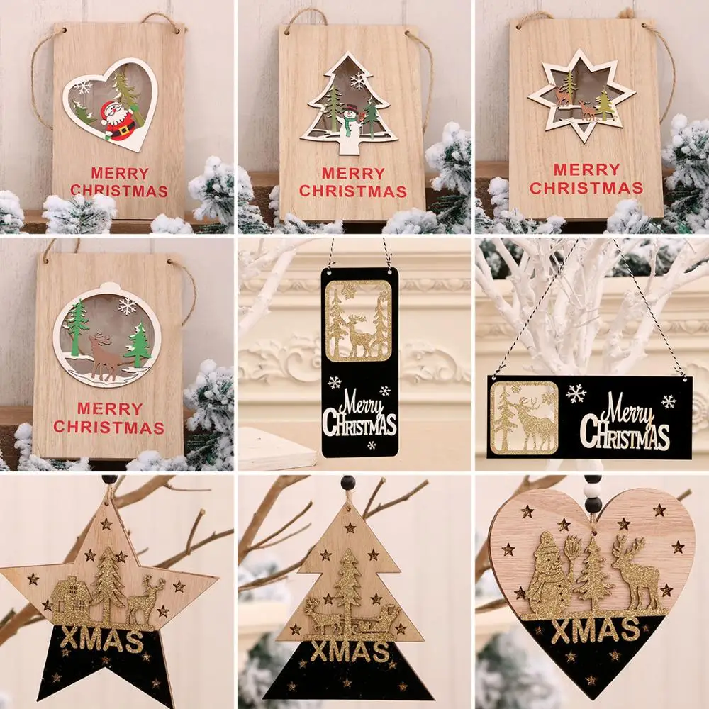 Рождественский деревянный поезд Фотофон Декор для домашнего стола 2020 Рождество