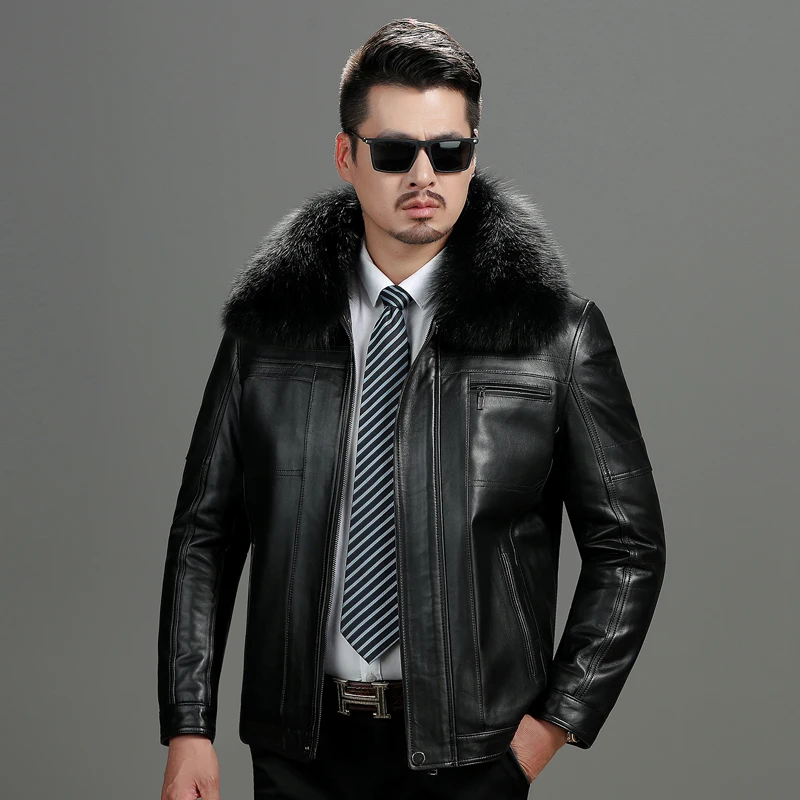 

Faux sheepskin leather clothing mens winter motorcycle leather jacket men jaqueta de couro masculino plus velvet thickening