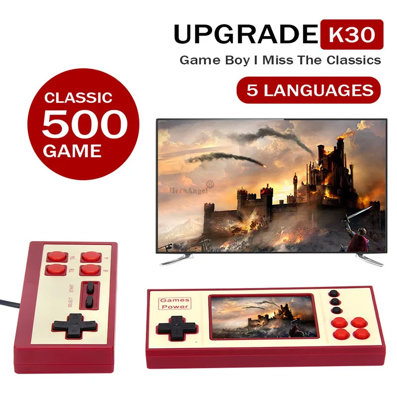 Портативная игровая консоль K30 портативная для классических видеоигр с AV-выходом
